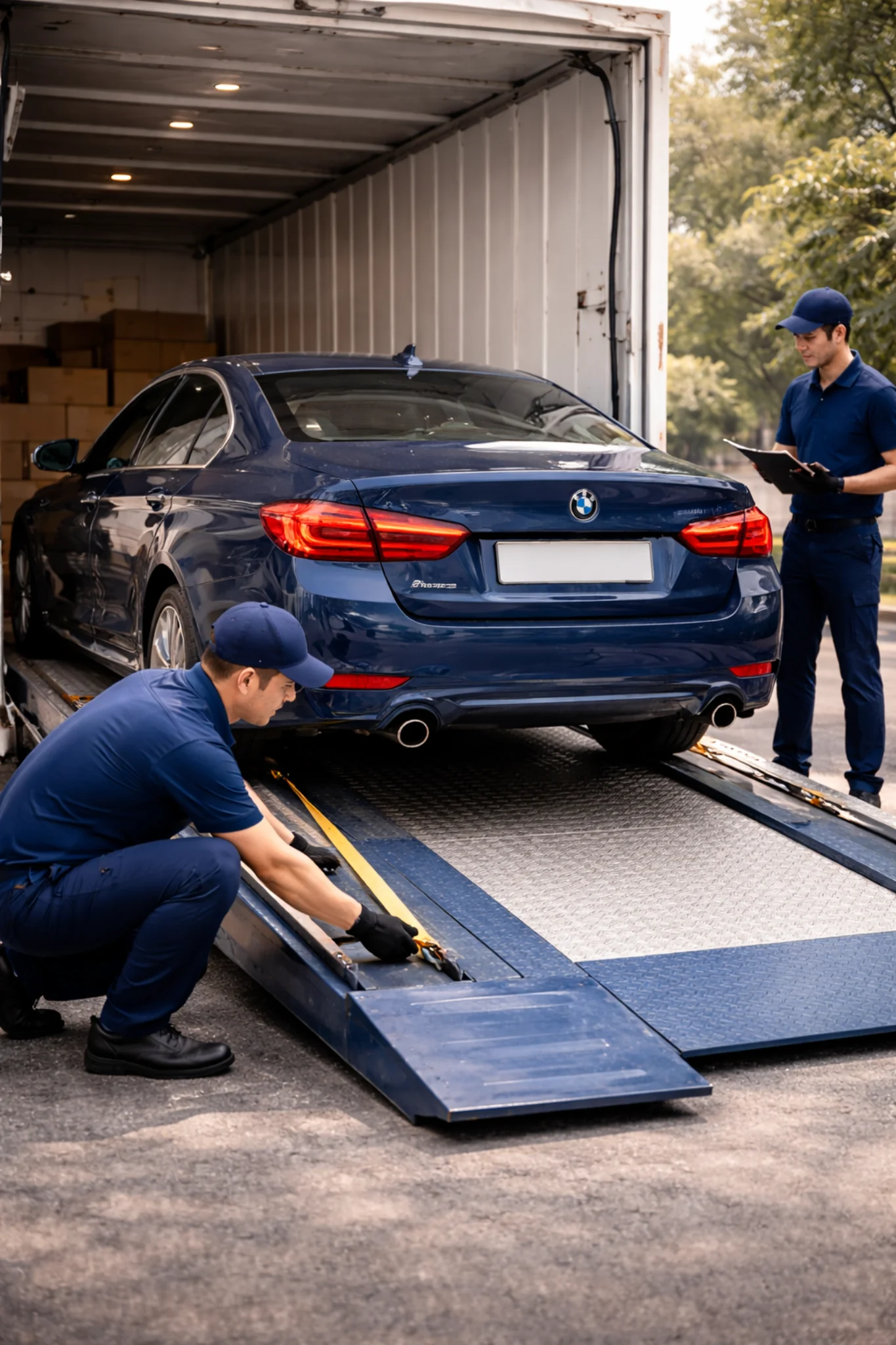 Premium car shifting support with safe vehicle handling.